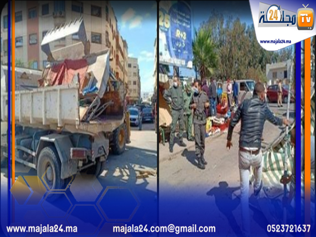 تحرير الملك العمومي بحي الزهراء بوسكورة من هيمنة الباعة الجائلين