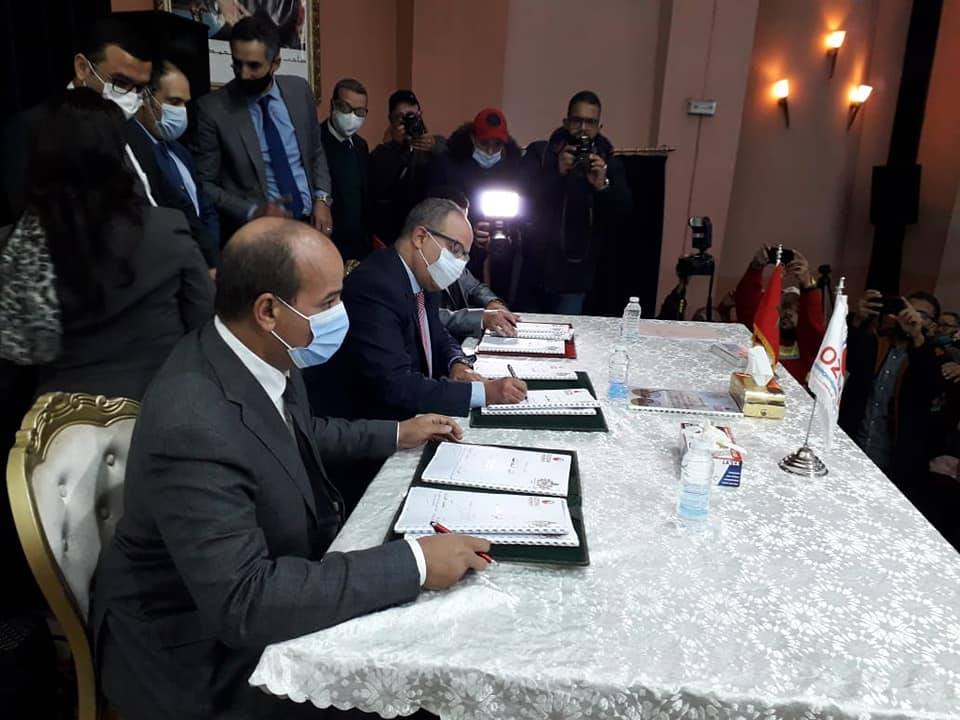 توقيع اتفاقية شغل جماعية بمدينة خريبكة