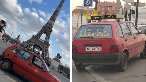سيارة أجرة صغيرة مغربية تجوب شوارع باريس