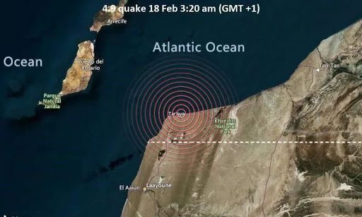 طرفاية.. زلزال قوي يضرب سواحل الإقليم على بعد 16 كلم شرق المدينة