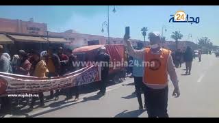 فيديو…مسيرة الأساتذة الذين فرض عليهم التعاقد ببن جرير