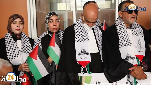 فيديو: هيئة المحامين بسطات وبرشيد في وقفة احتجاجية تضامنية مع الشعب الفلسطيني