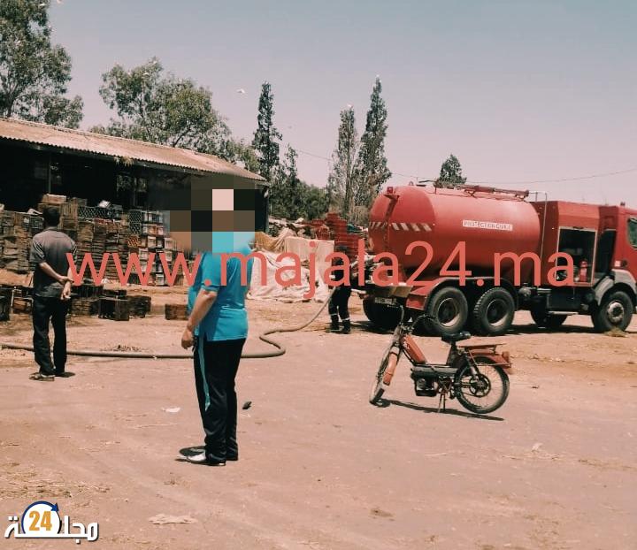 حريق يلتهم سوق الخضر والفواكه بسطات