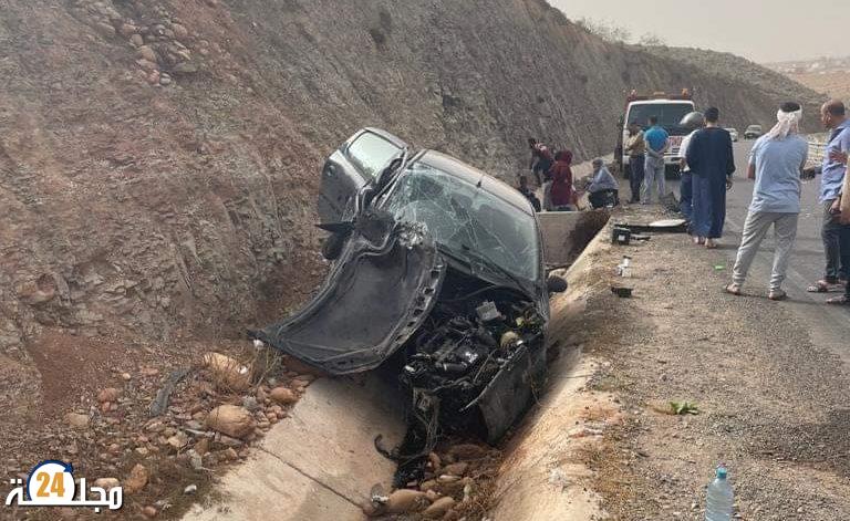 اصطدام سيارة خفيفة بقارعة قنطرة واد ماسة
