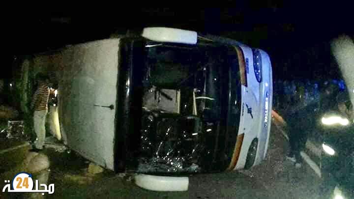 خطير: انقلاب حافلة ضواحي أكادير