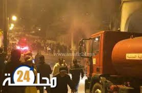 النيران تلتهم محل تجاري بطنجة