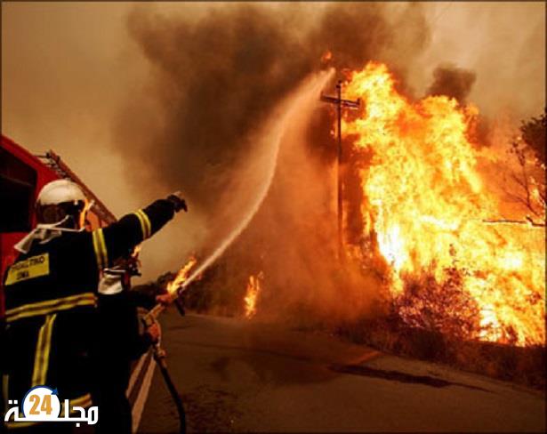 الحرائق تندلع مجددا في اليونان وتقترب من أولمبيا القديمة