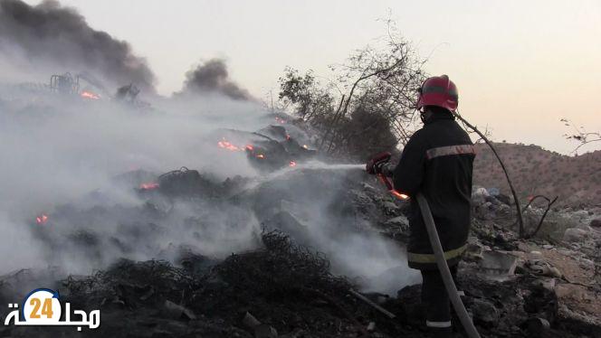 إخماد حريق مطرح ” تاملاست” بأكادير