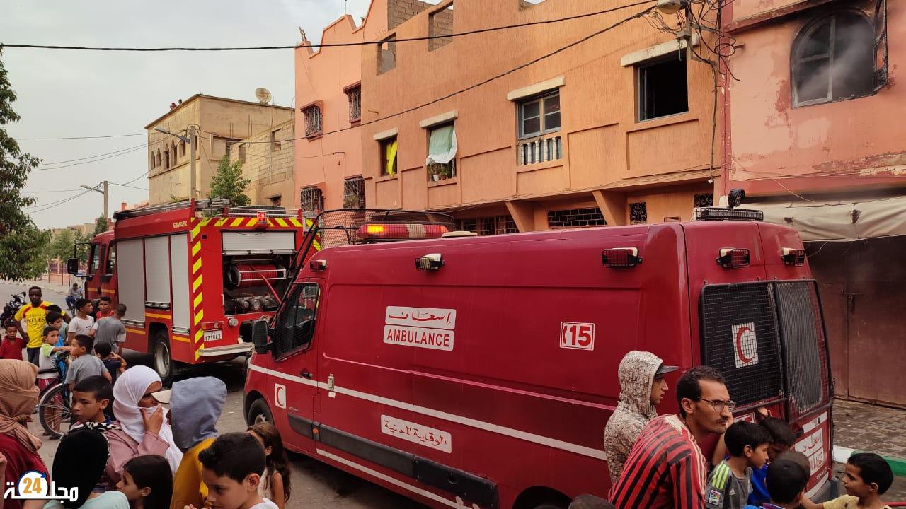 عاجل : أربعيني يقدم على دبح نفسه وإضرام النار بمنزله بإبن جرير