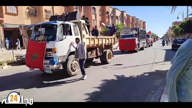 بالفيديو…أرباب الشاحنات بإبن جرير يخلدون ذكرى المسيرة الخضراء المظفرة