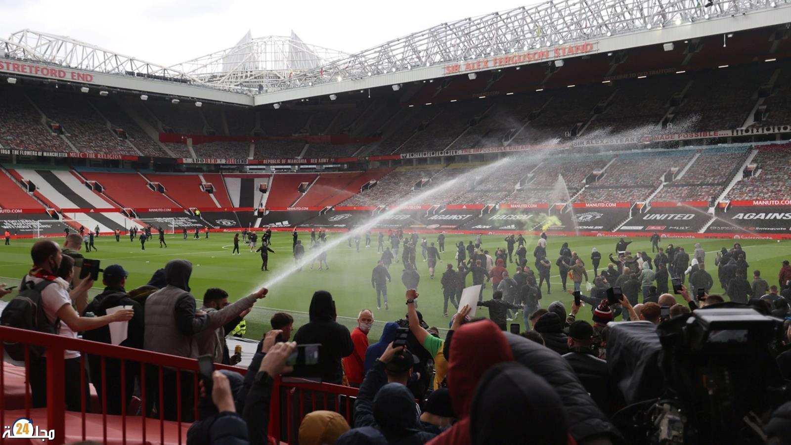 بطولة إنجلترا .. اعتقال 10 أشخاص على خلفية أحداث شغب تفجرت في ملعب أولد ترافورد