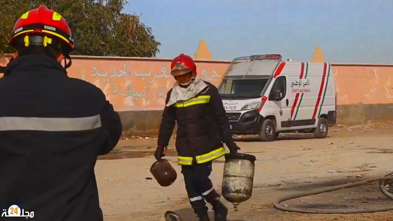 بالفيديو..حريق مهول يأتي على محلات المحطة الطرقية ويسبب خسائر مهمة