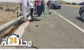 مصرع سيدة وإصابة أخرين في حادتة سير بالطريق السيار إبن جرير