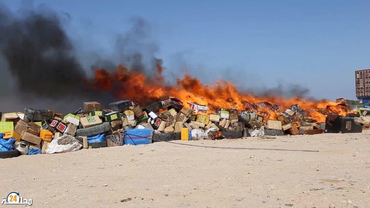 إتلاف حوالي 6.5 أطنان من مخدر الشيرا بالداخلة