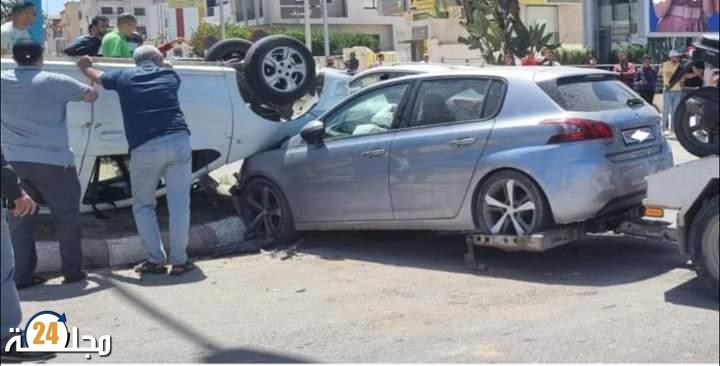 الجديدة…اصطدام قوي بين سيارتين خفيفتين يرسل أحد السائقين إلى قسم المستعجلات