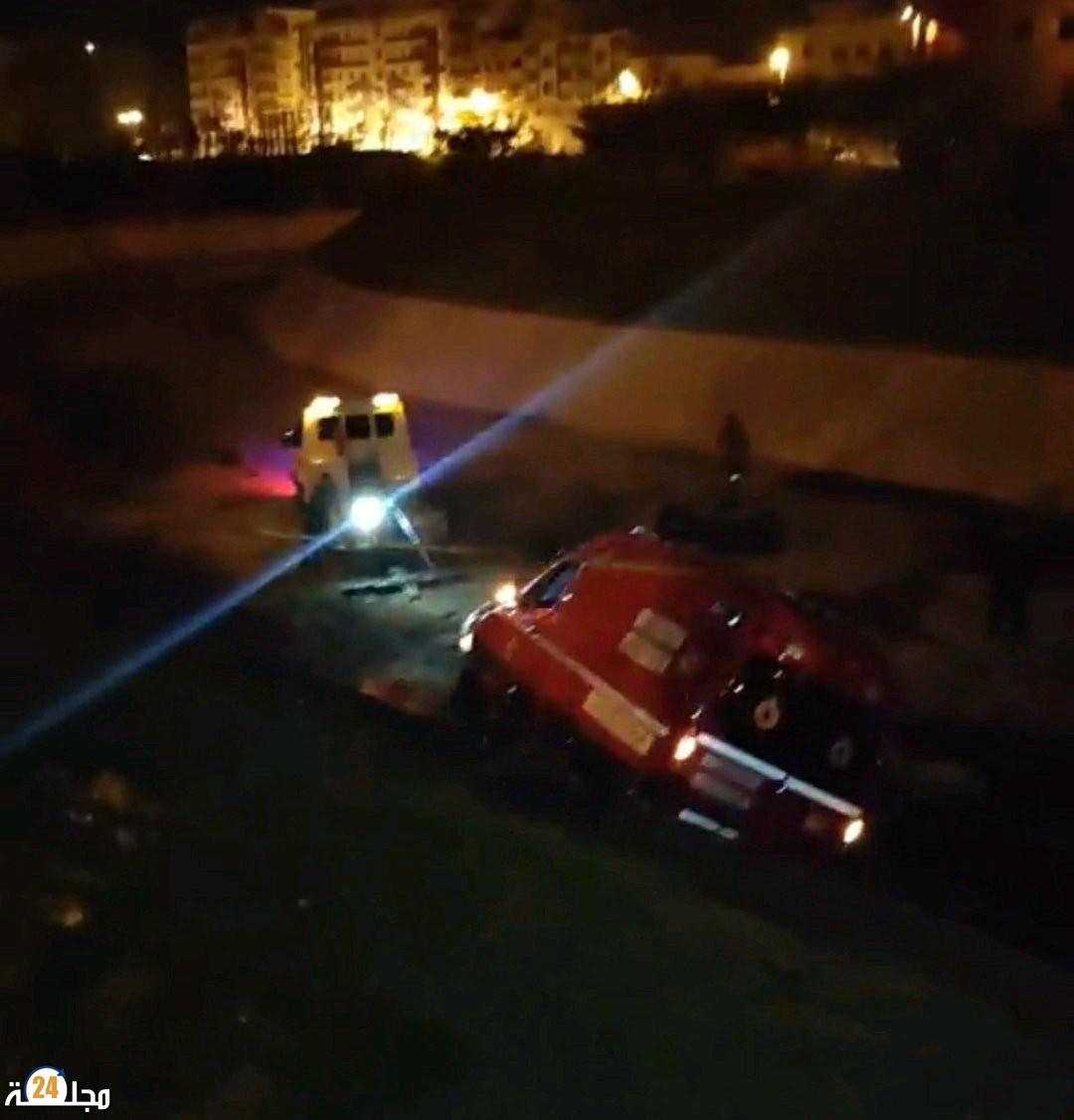 جانح يهاجم عناصر من الوقاية المدني ويسرق سيارتهم تم يتخلى عنها في قعر نهر