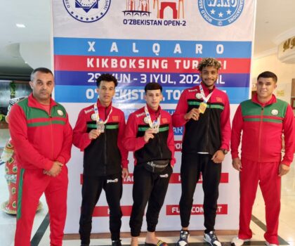 المغرب يفوز بثلاث ميداليات ذهبية و فضية ونحاسية خلال الدوري الدولي المفتوح للكيك بوكسينغ بأوزبكستان