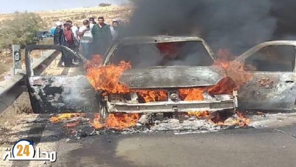 النيران تلتهم سيارة خفيفة بضواحي أكادير