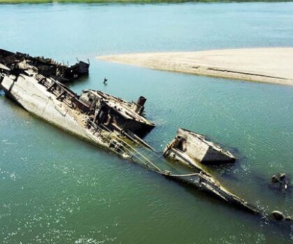 الجفاف يكشف هياكل سفن غرقت في الحرب العالمية الثانية