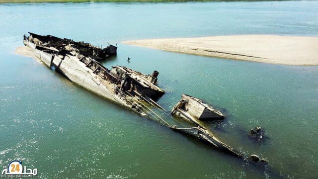الجفاف يكشف هياكل سفن غرقت في الحرب العالمية الثانية