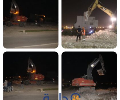 عامل إقليم تطوان يونس التازي يواصل إشرافه على أشغال الهدم بجهة المطار لتوسعة مطار سانية الرمل الدولي بتطوان