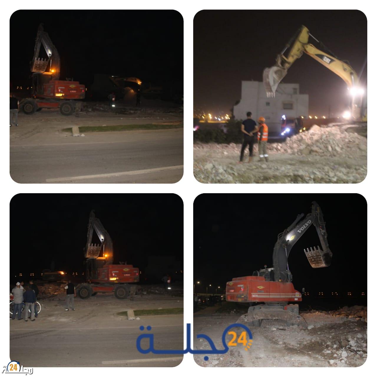 عامل إقليم تطوان يونس التازي يواصل إشرافه على أشغال الهدم بجهة المطار لتوسعة مطار سانية الرمل الدولي بتطوان