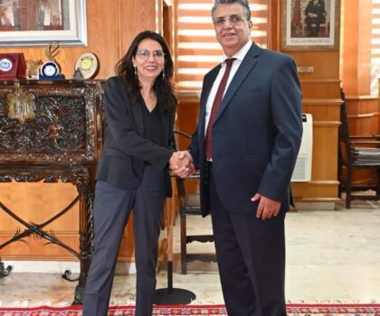 عبد اللطيف وهبي يستقبل السيدة نجاة مجيد ممثلة الأمين العام للأمم المتحدة المعنية بالعنف ضد الأطفال