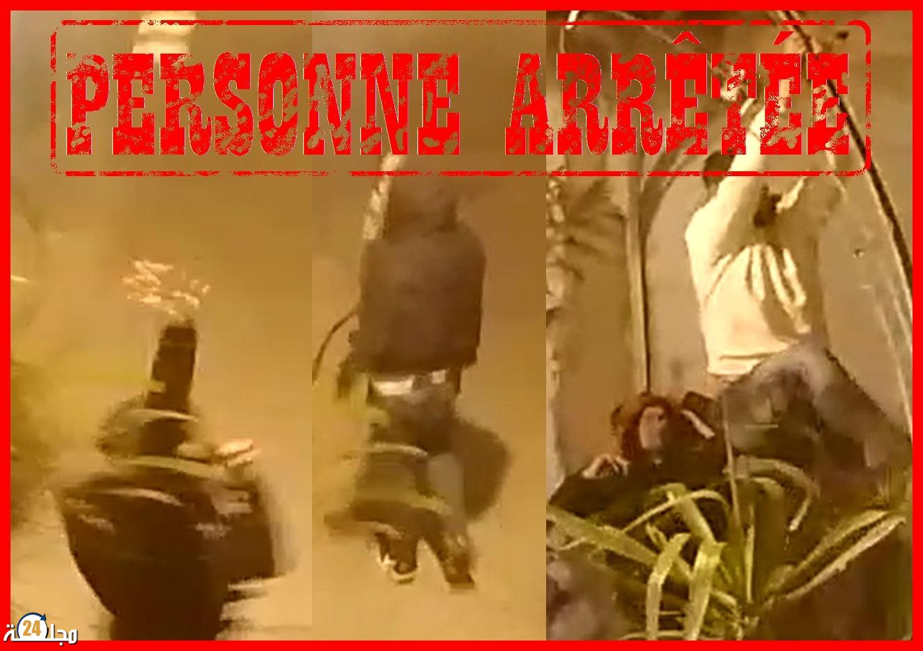 إيقاف شخص من ذوي السوابق القضائية بسبب التهديد و إثارة الضوضاء بالشارع العام