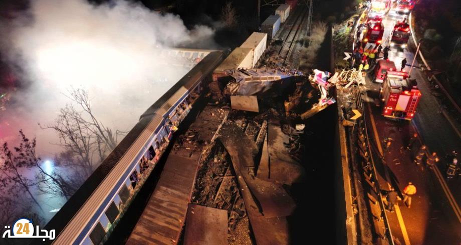 ارتفاع حصيلة قتلى تصادم قطارين باليونان إلى 42 شخصا