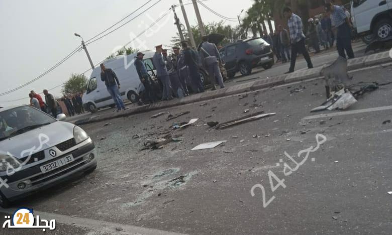 سيدي بيبي… 16 عامل في حادثة سير خطيرة بين سيارة وحافلة لنقل العمال