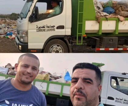 سابقة.. رئيس جماعة لغديرة يقود شاحنة نقل الأزبال ليسهر على نظافة منطقته في عيد الأضحى