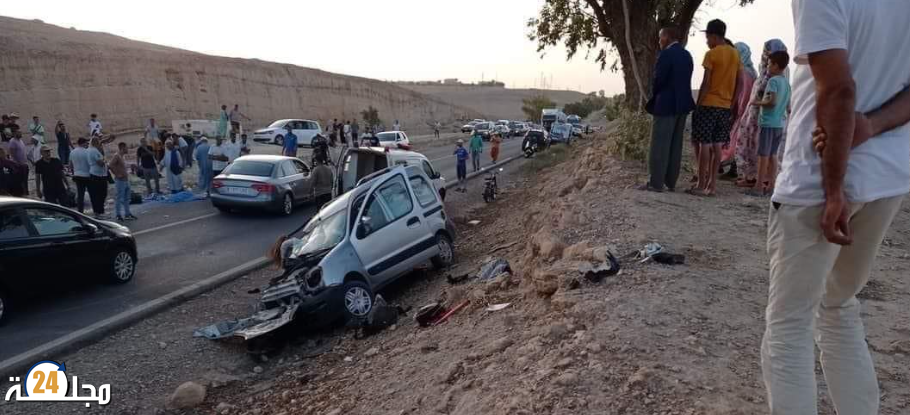 حادثة سير مروعة تودي بحياة تسعة أشخاص في أولاد عزوز بإقليم خريبكة