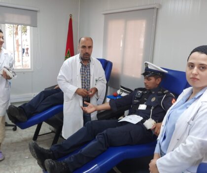 مكونات ولاية أمن سطات تلبي نداء حملة التبرع بالدم لإنقاد حياة المصابين في الزلزال