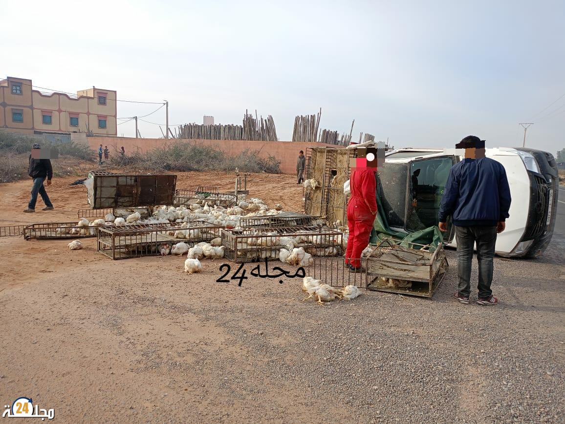 سائق بيكوب يدهس شخص باشتوكة