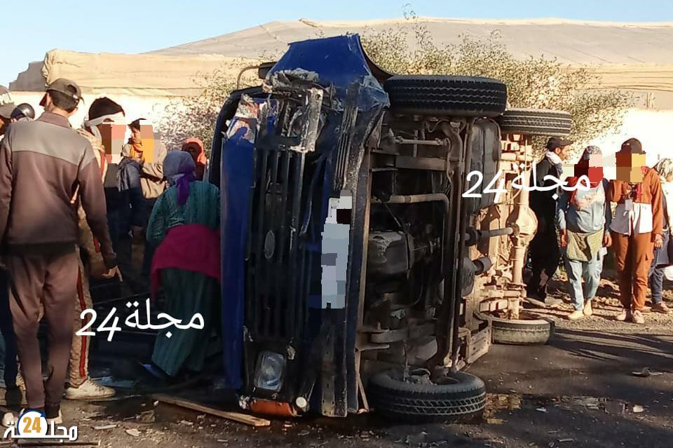 فاجعة : إنقلاب عربة فلاحية بسوس