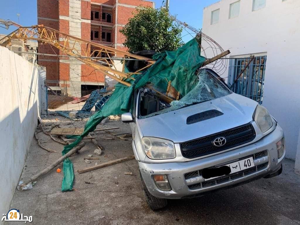 مارتيل تنجو من كارثة بعد سقوط رافعة على مدرسة