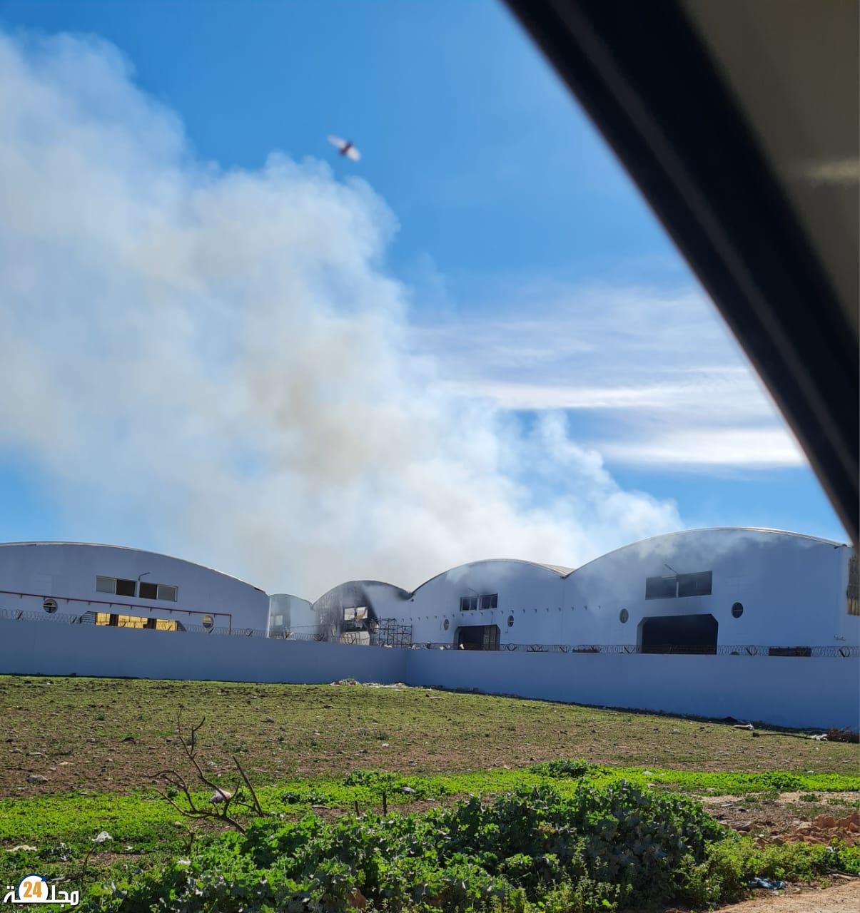 إندلاع حريق بأحد المستودعات التابعة لشركة بيم بتراب جماعة أولاد صالح