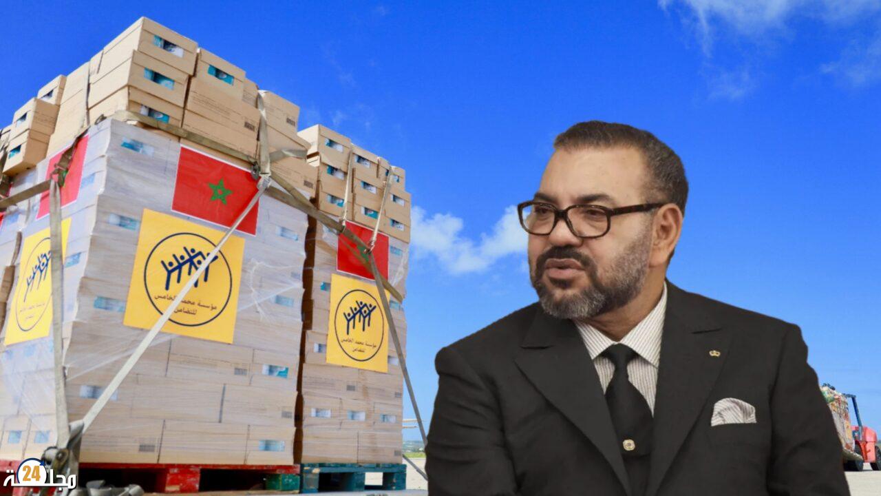 جلالة الملك أول زعيم في العالم يوصل المساعدات برا لأهل غزة مباشرة