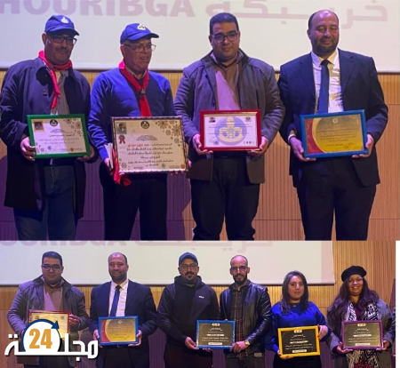 خريبكة: منظمة الكشاف المغربي تكرم قياديين باليوم الختامي لفعاليات القافلة التحسيسية الخامسة “المخدرات فساد فضياع فهلاك”