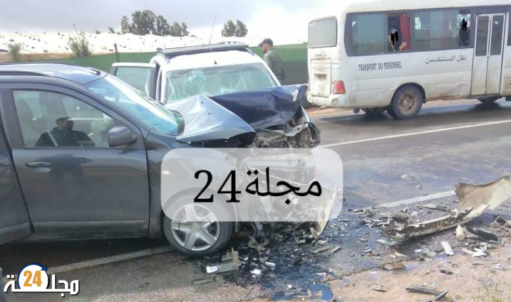 وفاة سيدة بعد حادثة اصطدام بين سيارة أجرة وسيارة داسيا في طريق أيت عميرة – بيوكرى