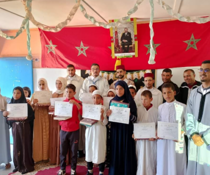 الرحامنة :نادي القرآن والسيرة النبوية بمجموعة مدارس أيت موسى واحماد ينظم حفلا دينيا
