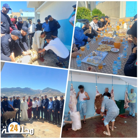 نزلاء سجن تطوان 2 يحتفلون بعيد الأضحى المبارك و يشاركون في نحر أضحية العيد مع موظفي إدارة المؤسسة السجنية