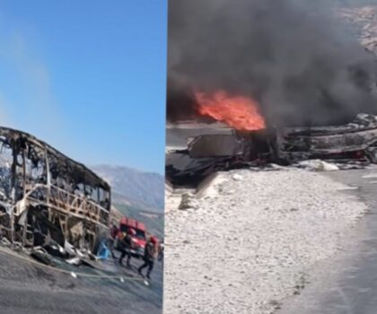 النيران التهمت حافلة لنقل المسافرين بين تطوان وشفشاون