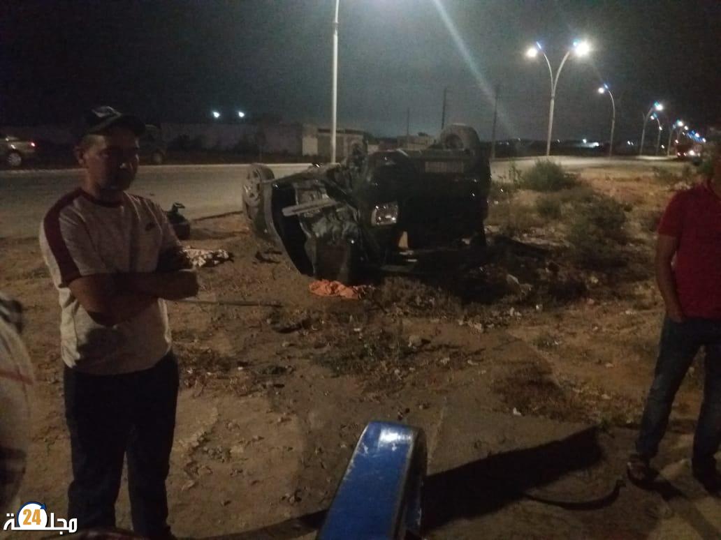 حادثة سير خطيرة بمولاي عبد الله إثر انقلاب سيارة خفيفة ومصير مجهول للركاب