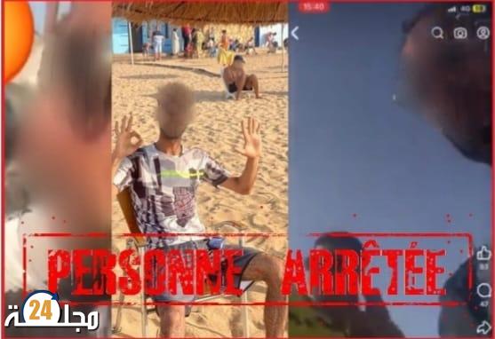المصالح الأمنية المختصة بالرباط تتمكن من تحديد هوية و إيقاف أحد المشتبه فيهم بفيديوا الاعتداء على المصطافين بأحد الشواطئ