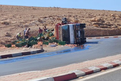 البروج : لعنة الحوادث تطارد اصحاب الشاحنات بالمدخل الشمالي للمدينة