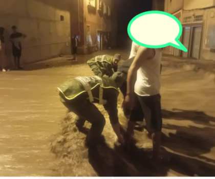 فيضانات في مدينة البروج جراء الأمطار الغزيرة