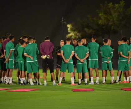 المنتخب الوطني يجري أول حصة تدريبية استعدادا لمباراتيْ افريقيا الوسطى
