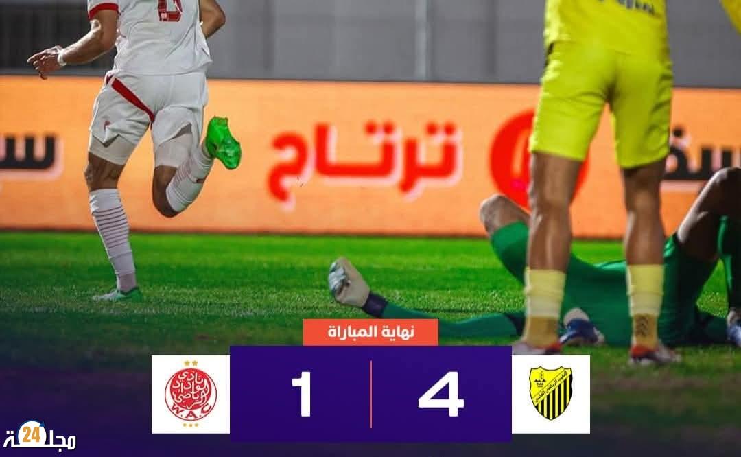 هزيمة قاسية للوداد الرياضي أمام المغرب الفاسي وموكوينا في موقف صعب