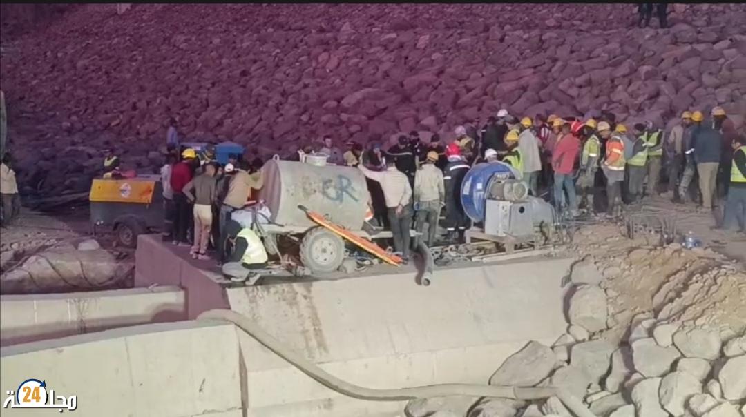 انهيار نفق سد المختار السوسي..انتشال خمسة جثث